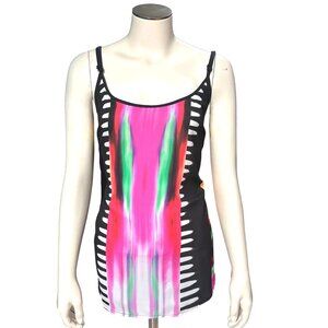 Apt 9 Essentials OX Multicolor Sleeveless Tunic Tank Abstract Print Layering Top